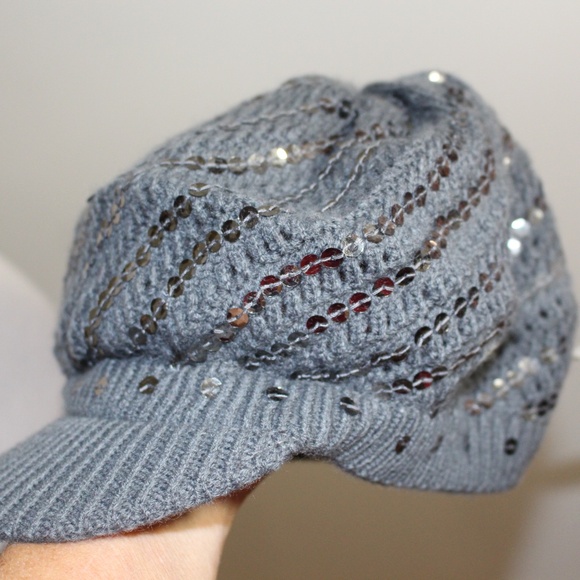 Justice, Gray Knit Sequin hat NWT - Picture 1 of 5